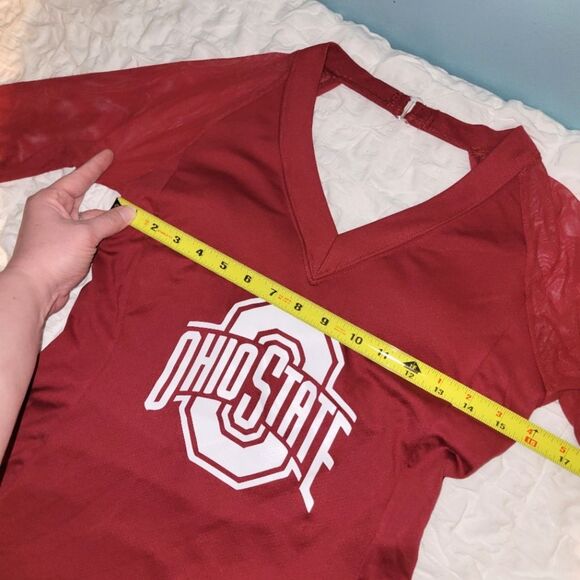New Ohio State NFL Football V-Neck Long Sleeve Bra Top Medium - Picture 7 of 12
